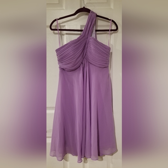 Ever Pretty Dresses & Skirts - Ever-Pretty One Shoulder Chiffon Drape Mini Dress Lavender Purple Size 8